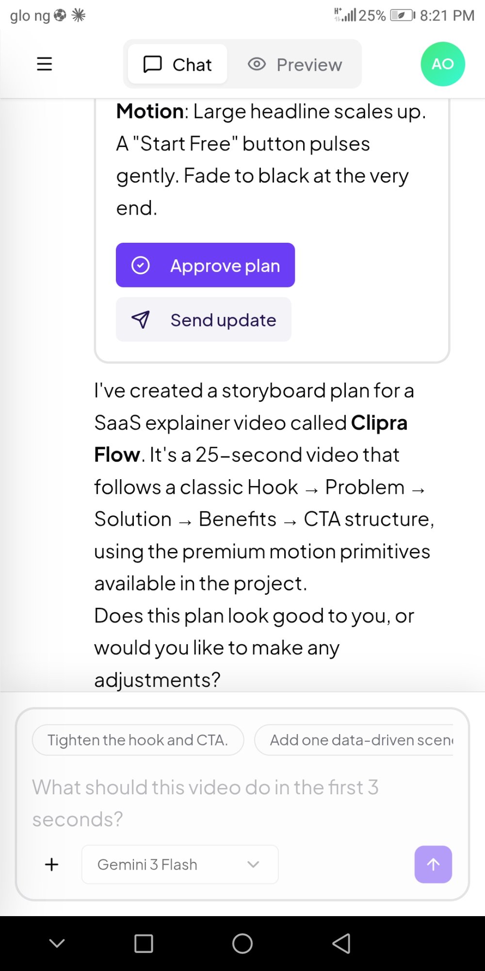 Clipra chat interface